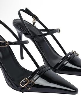 Steve Madden black patent Deagan heels